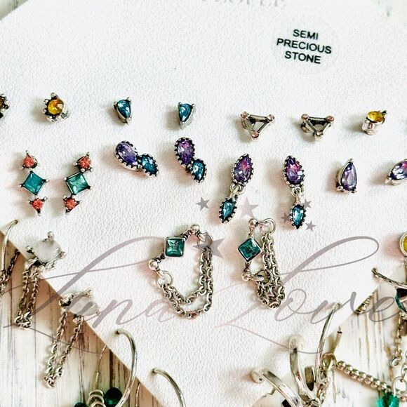 FREE PEOPLE Set For Life Stud Earring Set In Multi Mix NWT - Picture 5 of 7